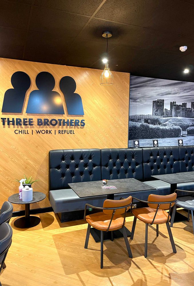 Three Brothers Cafe flat cut signage by Sauce signage & displays