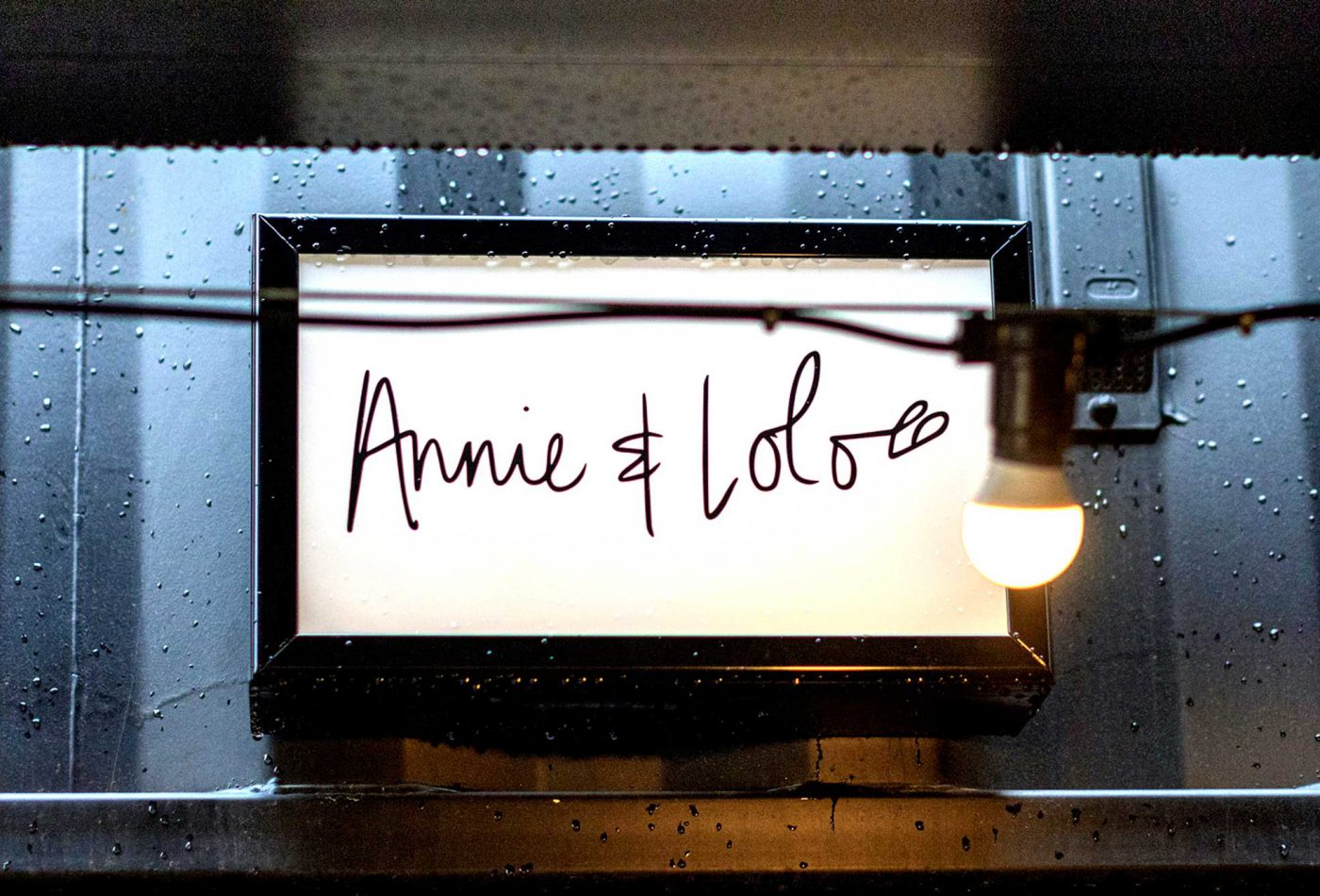 Annie & Lolo branded lightbox for retail at the Goodsheds Barry manufactured and fitted by Sauce