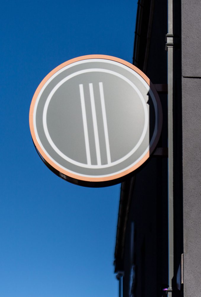 Exterior projecting sign at Ten Degrees Caerphilly