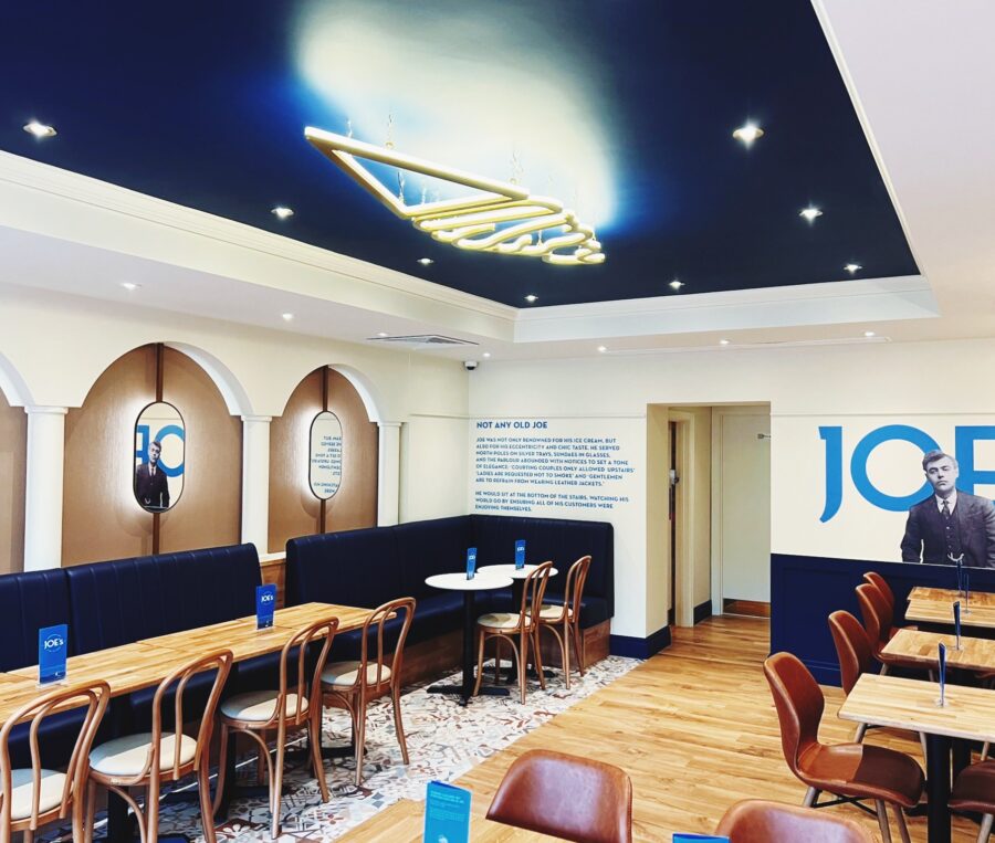 Refurbished interior at Joe's ice cream